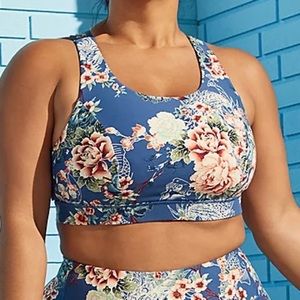 Torrid Blue Strappy Back Wicking Active Sports Bra